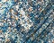 Blue-Multi Poly Floral Printed Satin Stripe Chiffon Woven Fabric By the Yard